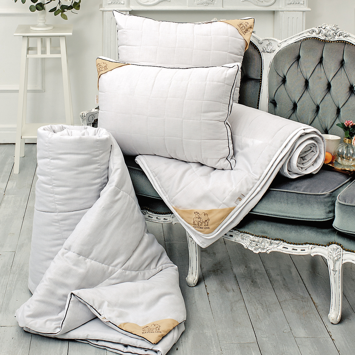 Одеяло легкое в страйп-сатине | «ВЕРБЛЮЖЬЯ ШЕРСТЬ»