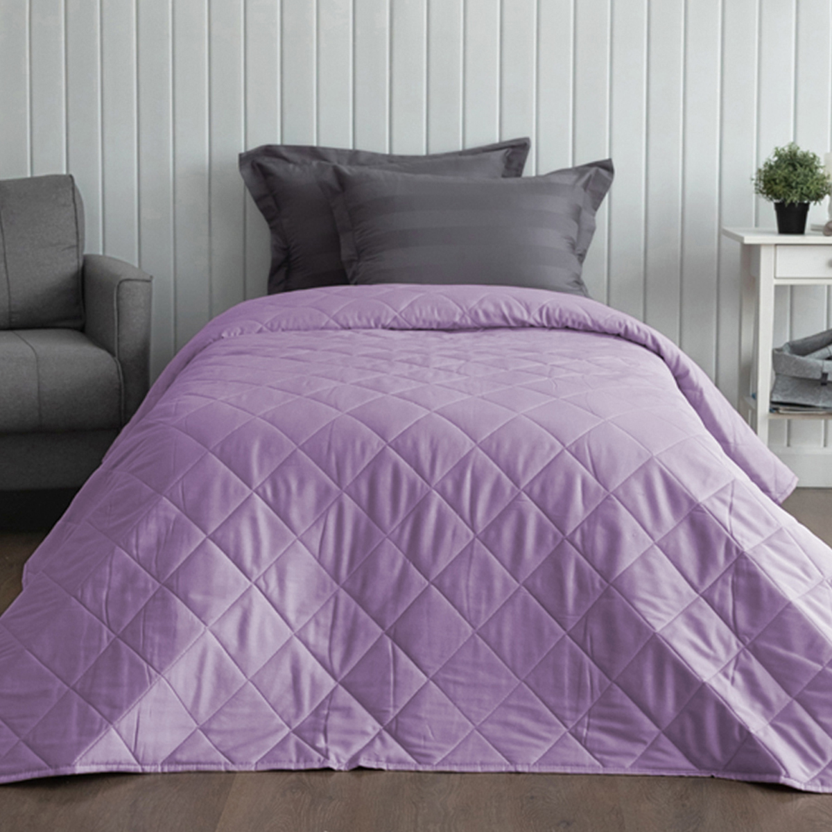 Покрывало хлопковое | ПОКРЫВАЛО ХЛОПКОВОЕ ОДНОТОННОЕ ЛИЛОВЫЙ 180х220 см.