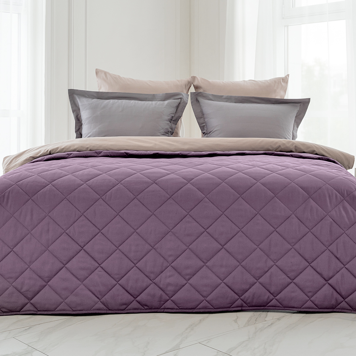 Покрывало хлопковое | ПОКРЫВАЛО ХЛОПКОВОЕ ОДНОТОННОЕ МАКО-САТИН ВИОЛЕТ