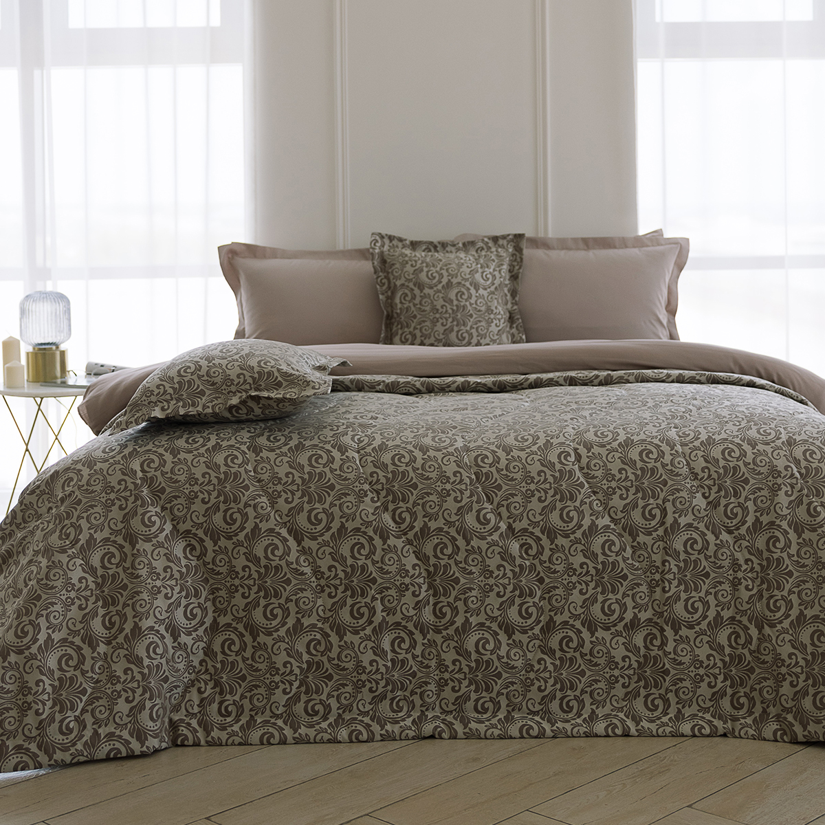 Покрывало | ПОКРЫВАЛО ELLADA ШОКОЛАДНО-БЕЖЕВЫЙ