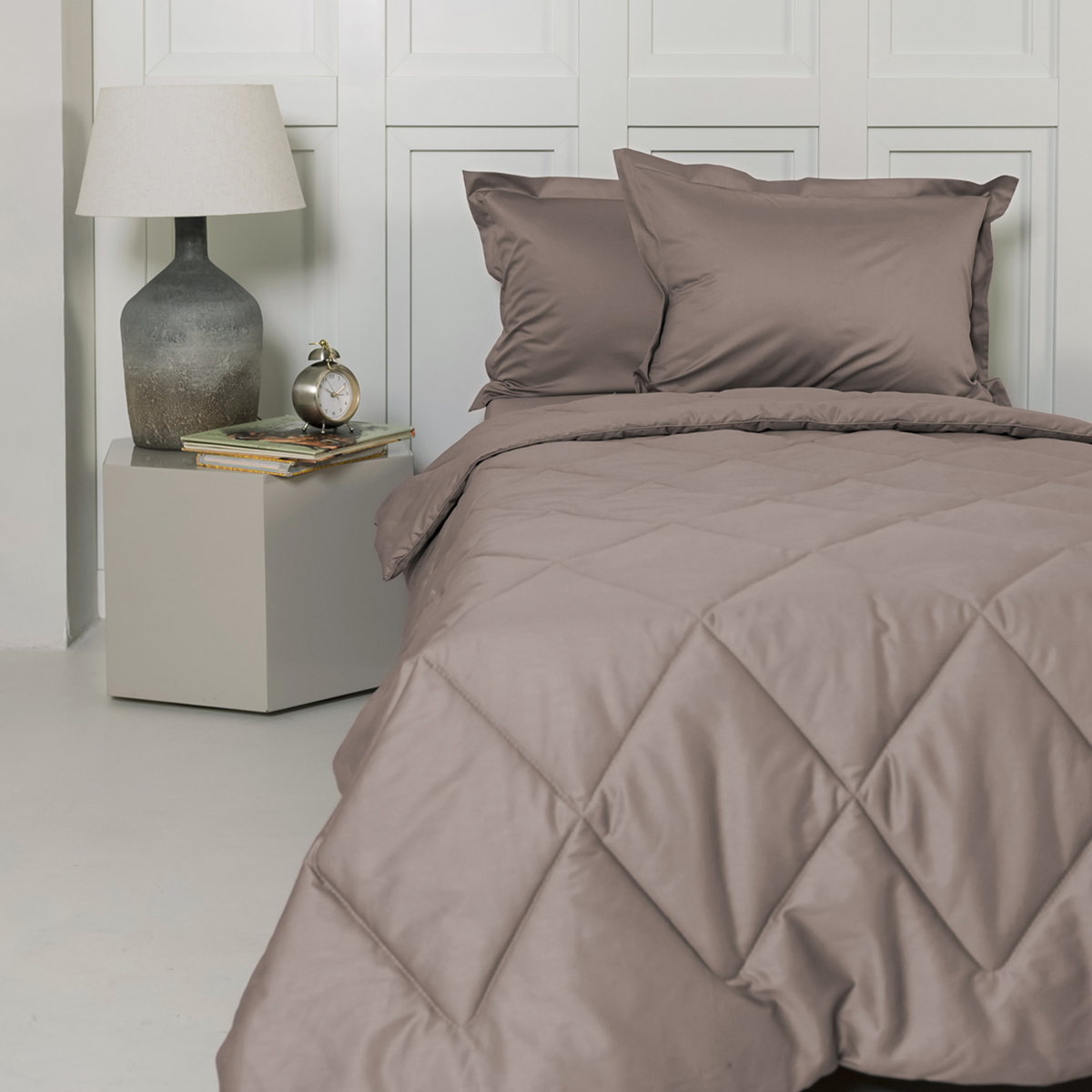 Постельное бельё Cатин | ПОСТЕЛЬНОЕ БЕЛЬЁ САТИН С ОДЕЯЛОМ 2 НАВОЛОЧКИ КОФЕЙНЫЙ